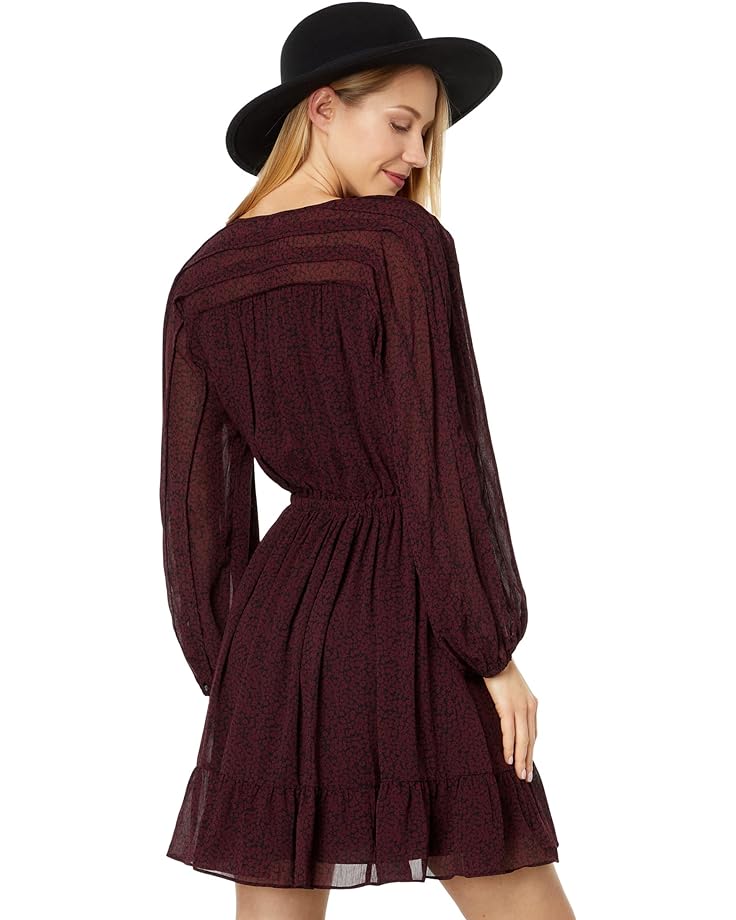 Платье Madewell Starr - Pleated Sleeve V-Neck Retro Mini - Crinkle GGT, цвет Cabernet