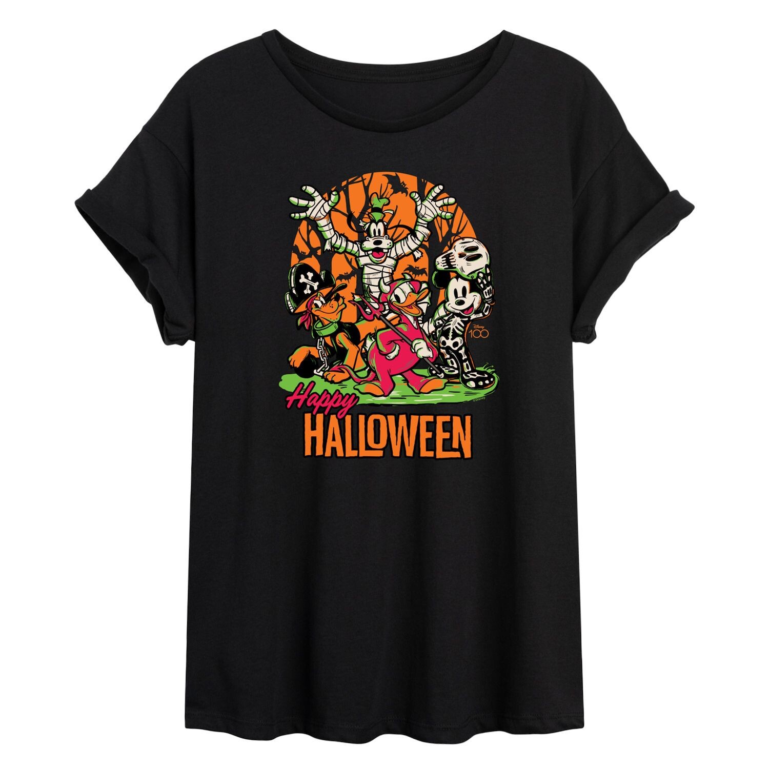 

Футболка с цветочным рисунком Disney 100 Juniors Happy Halloween Licensed Character