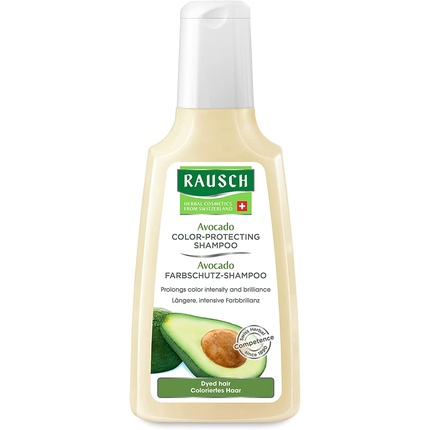 цена Rausch Шампунь для защиты цвета авокадо, продленный, интенсивный блеск, без силикона и парабенов, веганский, 200мл