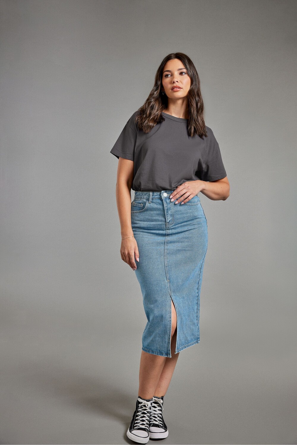 

Джинсовая юбка миди Long Tall Sally, синий