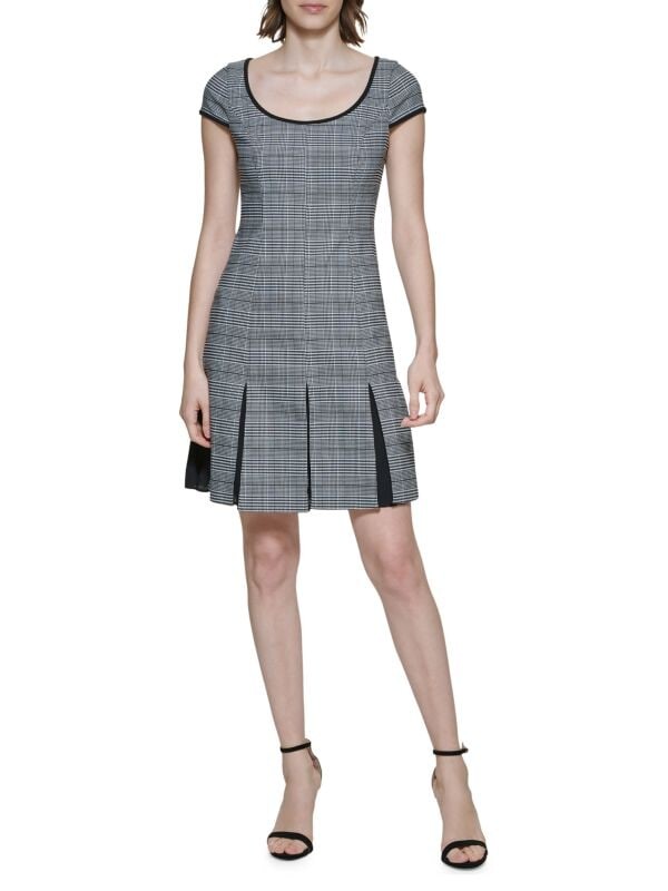 

Мини-платье в клетку DKNY Black ivory