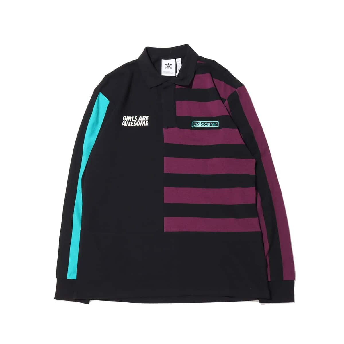 

Рубашка-поло Adidas, бирюзовый/черный/сиреневый