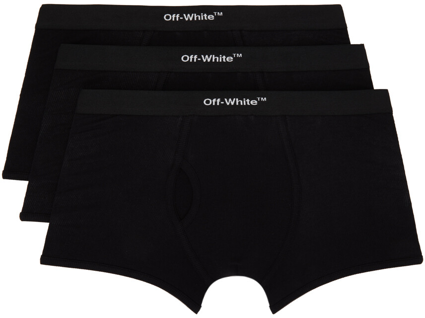 

Набор из трех черных боксеров Helvetica Off-White