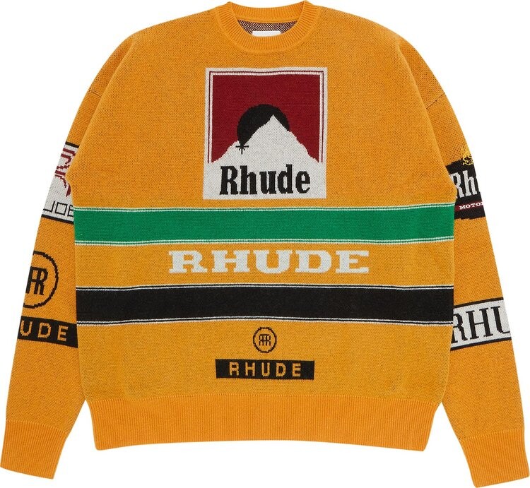 

Толстовка Rhude Ayrton Knit Crewneck 'Mustard/Green/Black/White/Red', разноцветный, Оранжевый