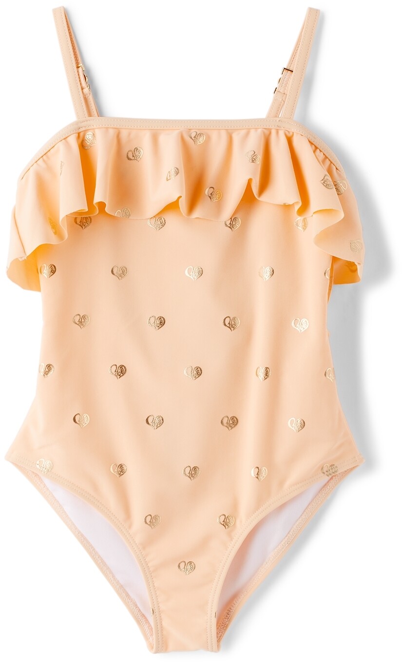 

Детский розовый нейлоновый слитный купальник Chloé