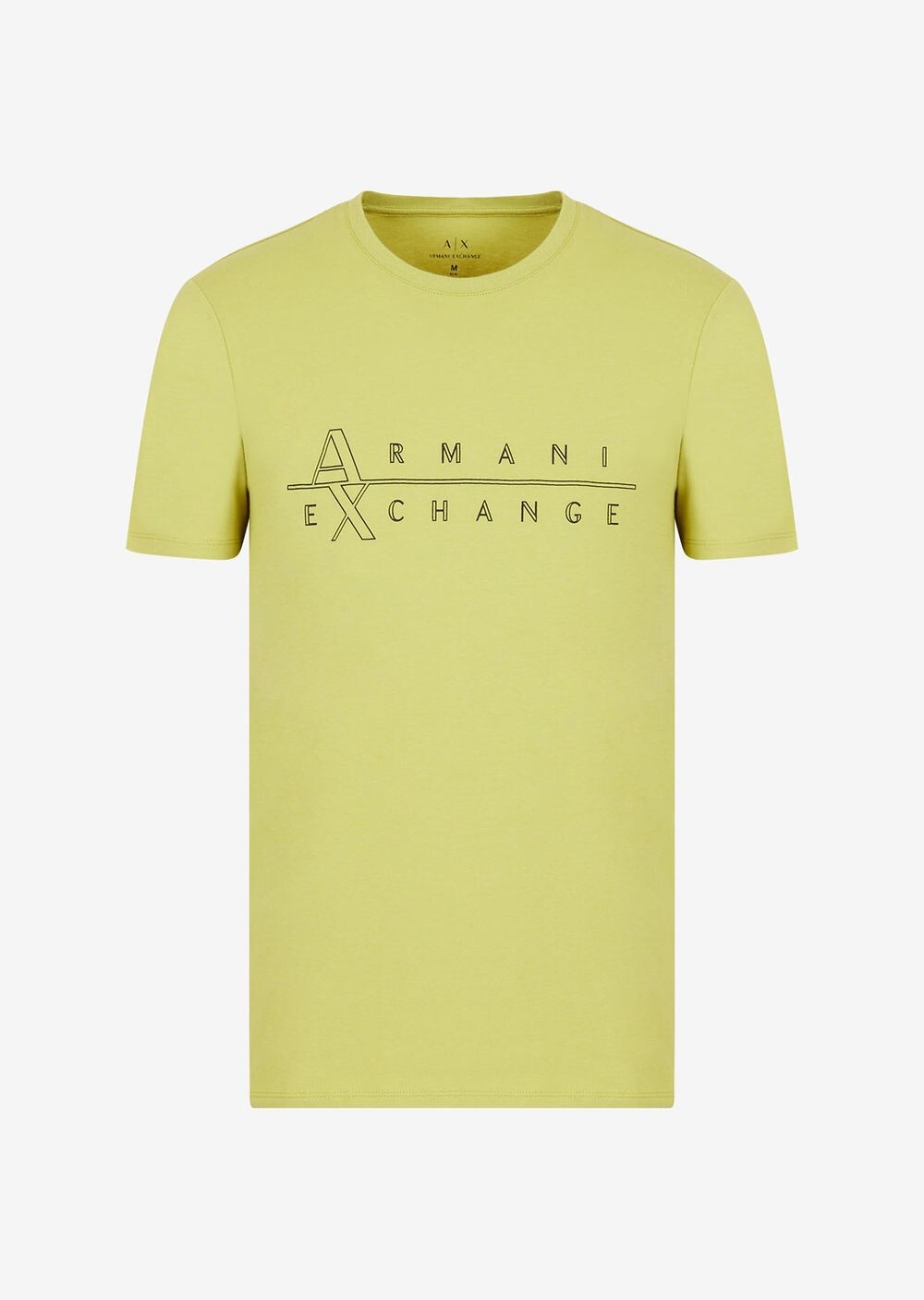 

Футболка узкого кроя из хлопкового джерси стрейч с логотипом Armani Exchange, зеленый