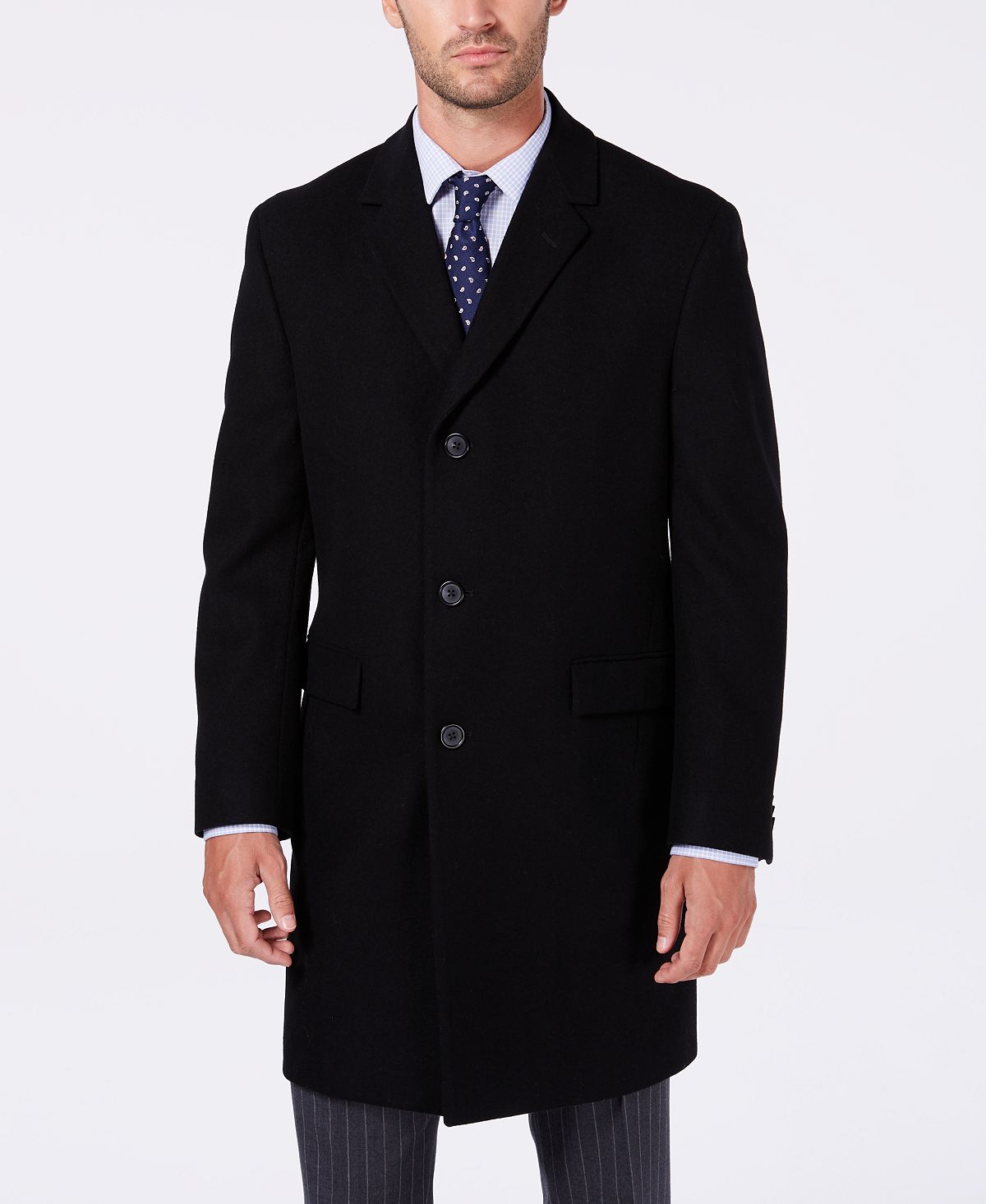 Мужское пальто классического кроя в клетку Nautica, черный