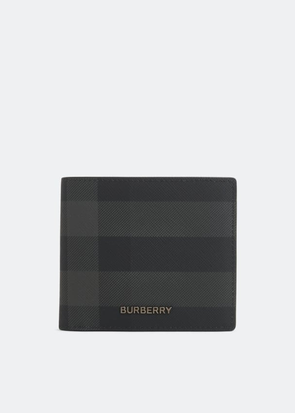 

Кошелек BURBERRY Charcoal Check bi-fold wallet, серый