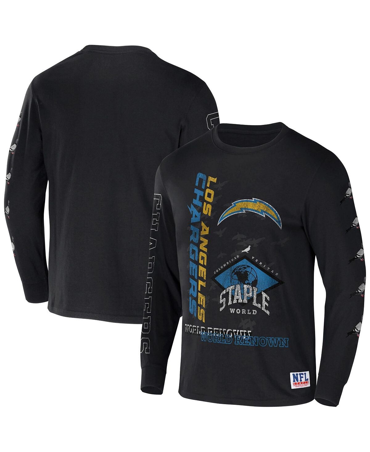 

Мужская черная футболка с длинным рукавом nfl x staple los angeles chargers с мировым именем NFL Properties, черный
