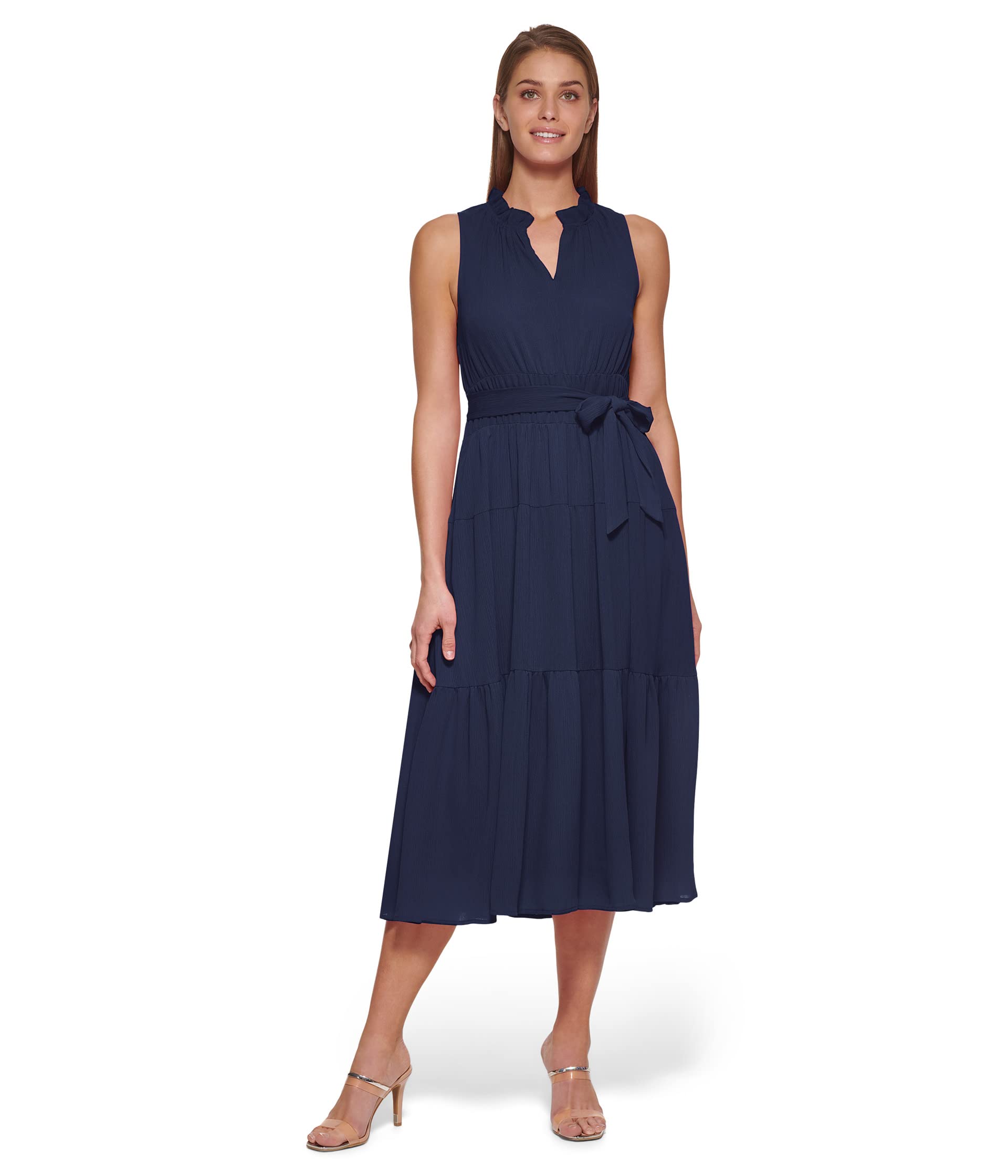 цена Платье DKNY, Sleeveless Tiered Midi Dress