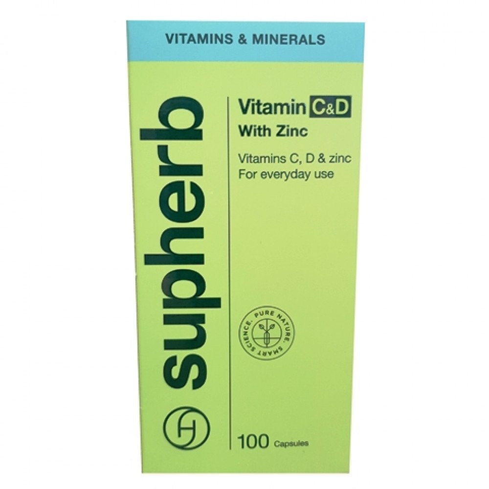 Комплекс витаминов C+D и цинк Supherb, 30 капсул