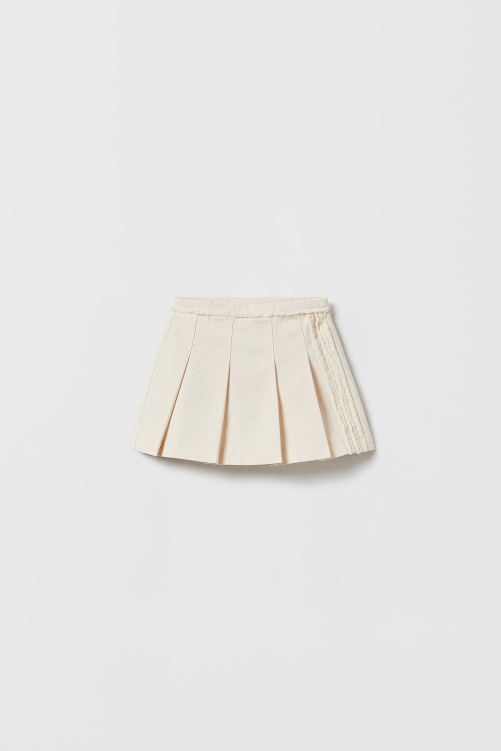 

Юбка в складку с бахромой Zara, желтовато-белый