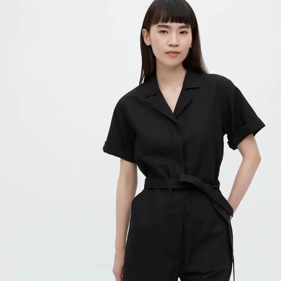 

Комбинезон Uniqlo Linen Blend Short Sleeved, черный