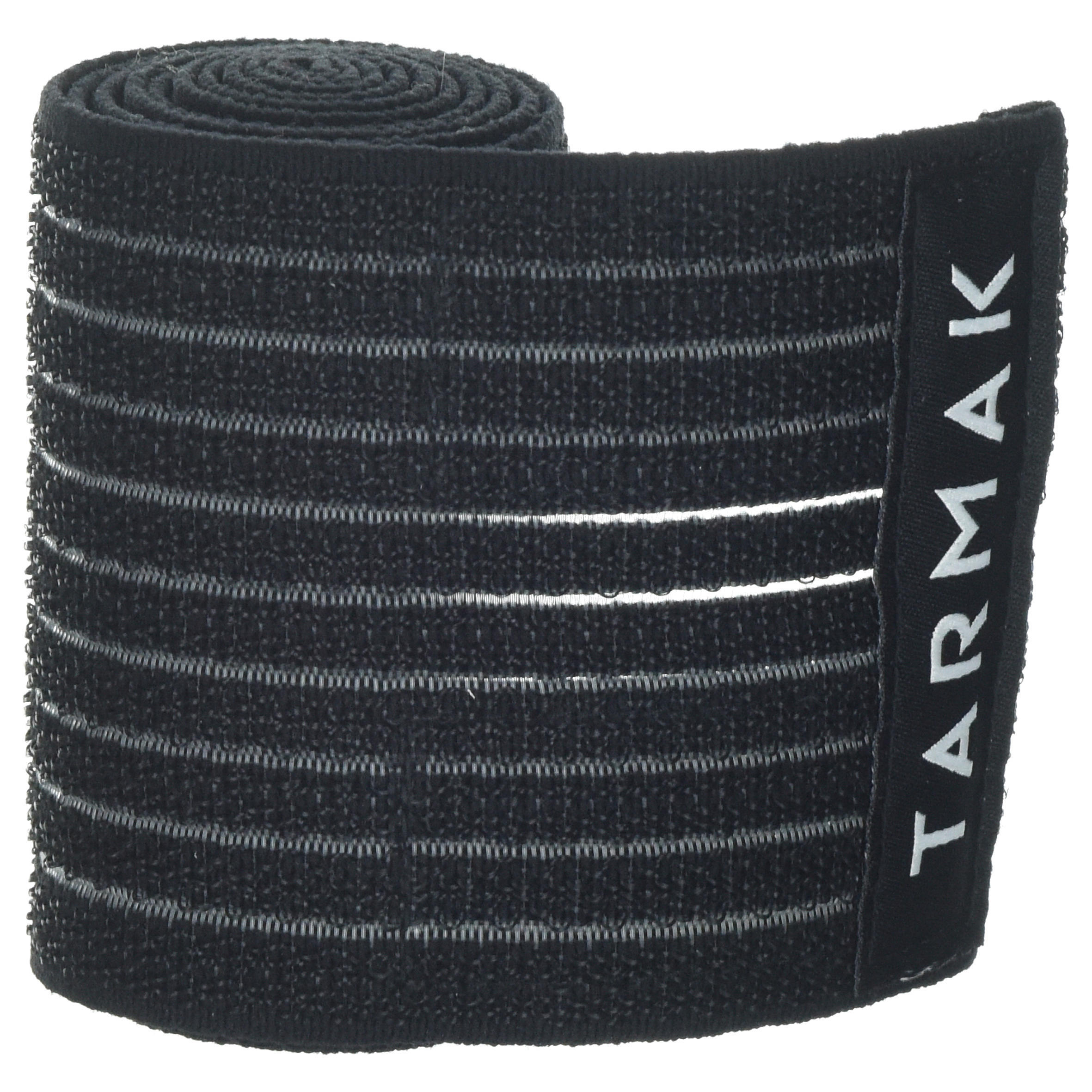 Бандаж поддерживающий многоразовый 8см × 1,2м черный TARMAK, черный обвязка для восстановления спортивная лента для тренажерного зала 4 5 м эластичная повязка самоклеящаяся водонепроницаемая повязка для з