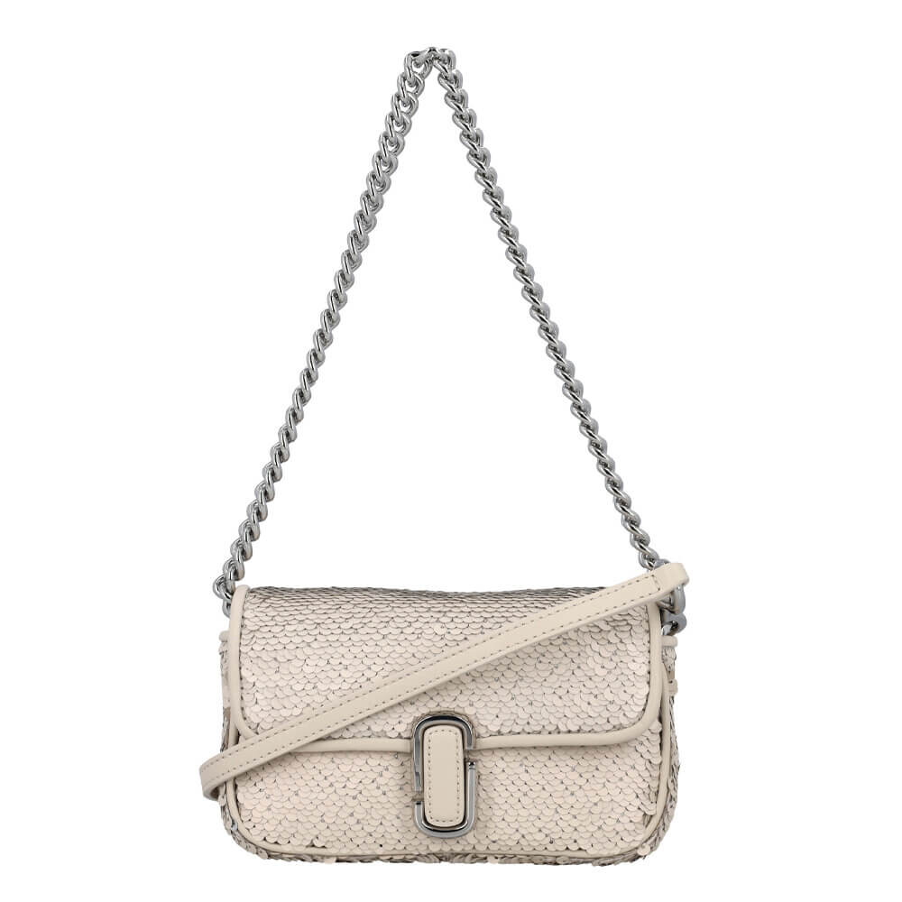 Сумка-кроссбоди Marc Jacobs Sequin Mini Shoulder, кремово-серебристый