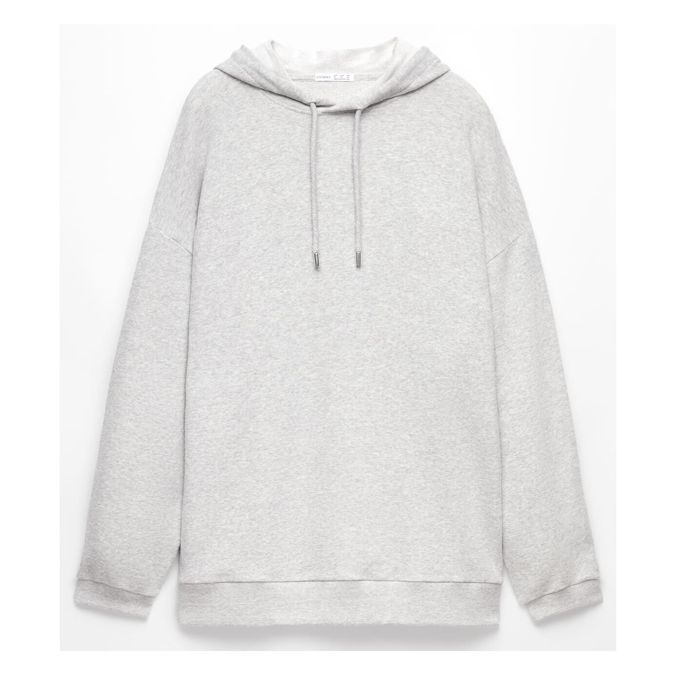 

Худи Oysho Cotton Blend Oversize, светло-серый меланж