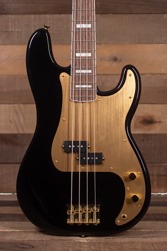 

Squier 40th Anniversary Precision Bass, Gold Edition, Laurel FB, накладка из анодированного золота, черный 40th Anniversary Precision Bass, Gold Edition, Laurel Finger...