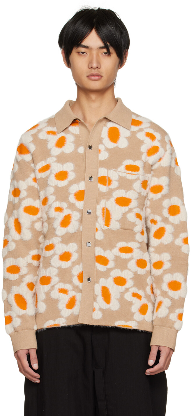 

Бежевый кардиган Le Papier 'La Chemise Neve Fleurs' Jacquemus