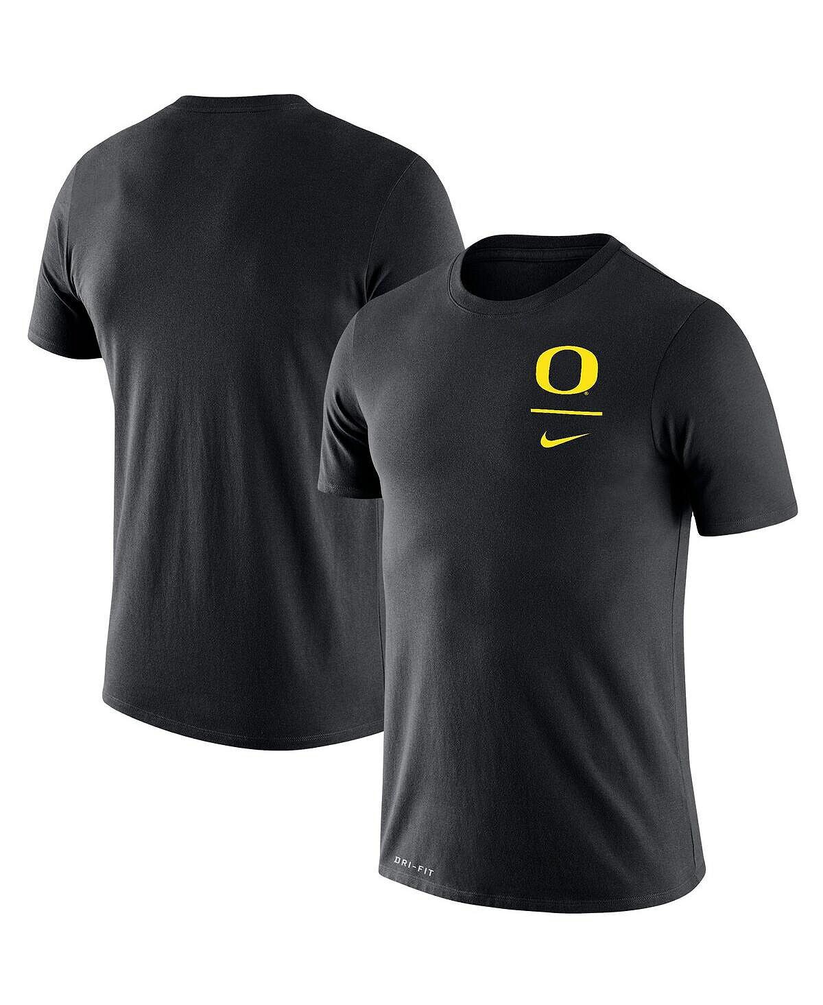 

Мужская черная футболка oregon ducks logo stack legend performance Nike, черный