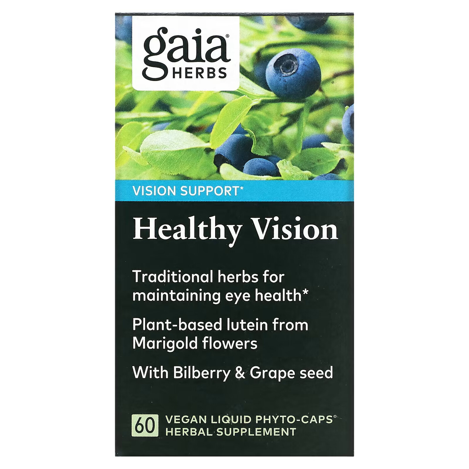 

Gaia Herbs, Healthy Vision, 60 веганских жидких фитокапсул