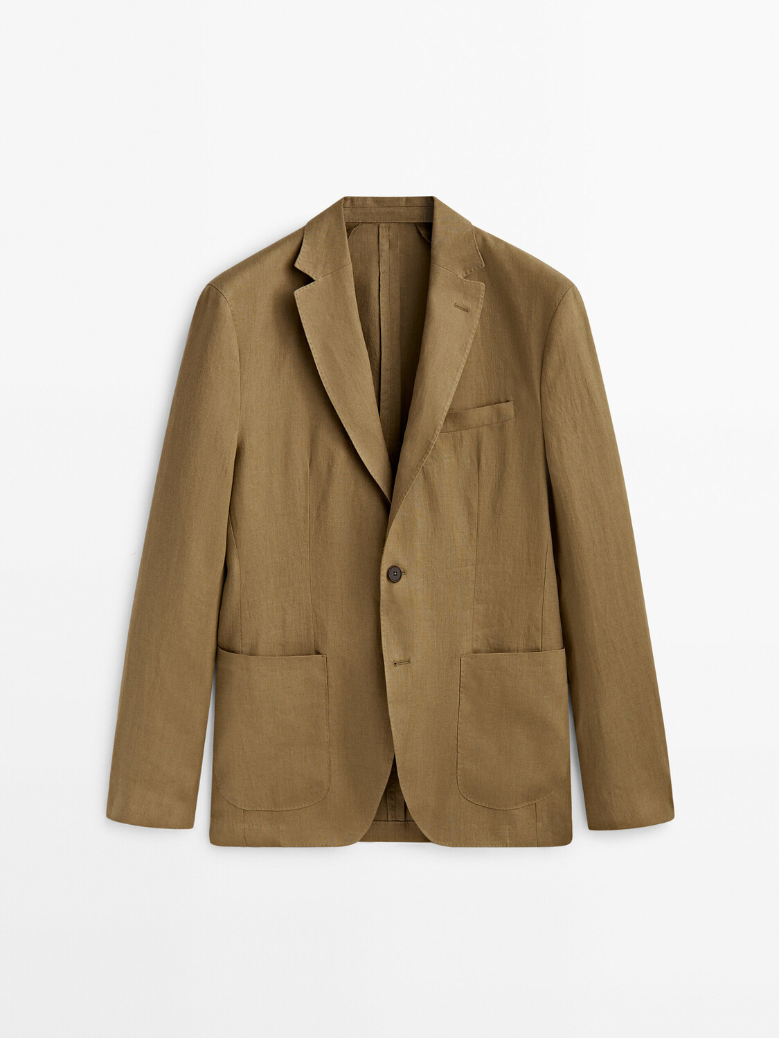 

Костюмный пиджак из 100% льна Massimo Dutti, бежевый
