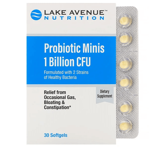 Пробиотик в мини-таблетках Lake Avenue Nutrition, 30 таблеток lake avenue nutrition пробиотик в мини таблетках 2 штамма здоровых бактерий 1 млрд кое 90 маленьких мягких таблеток
