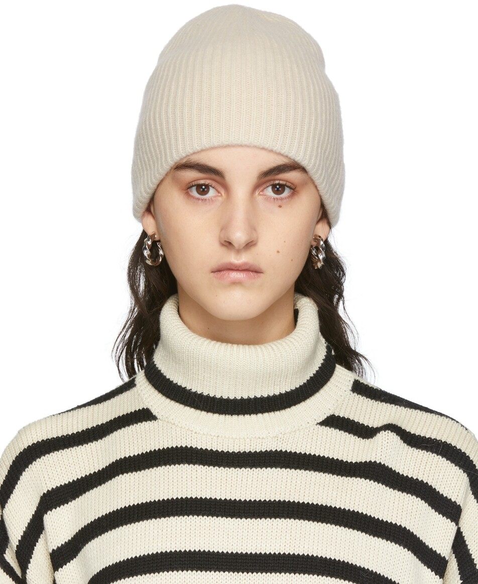 

Кашемировая шапка Off-White в рубчик Totême