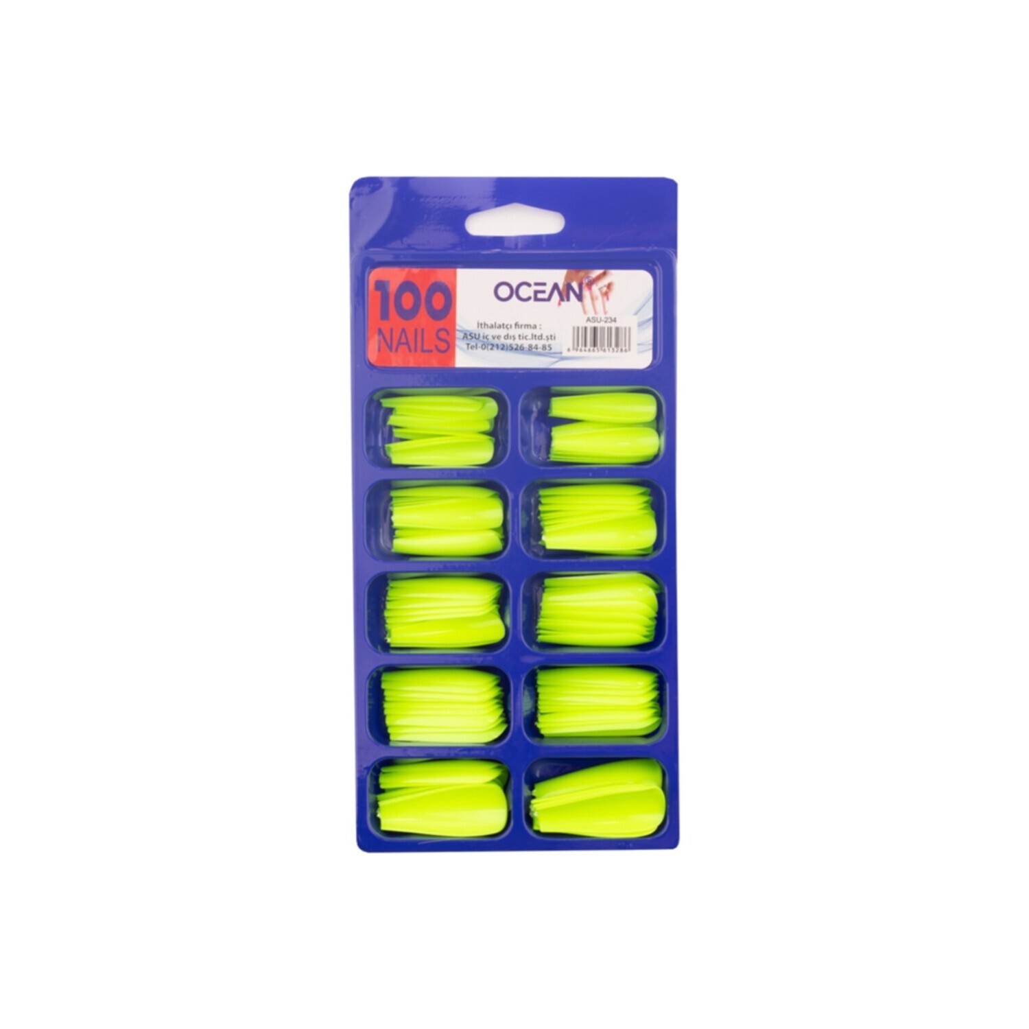 

Накладные ногти Ocean Ballerina ASU-234 Neon, 100 штук, зеленый