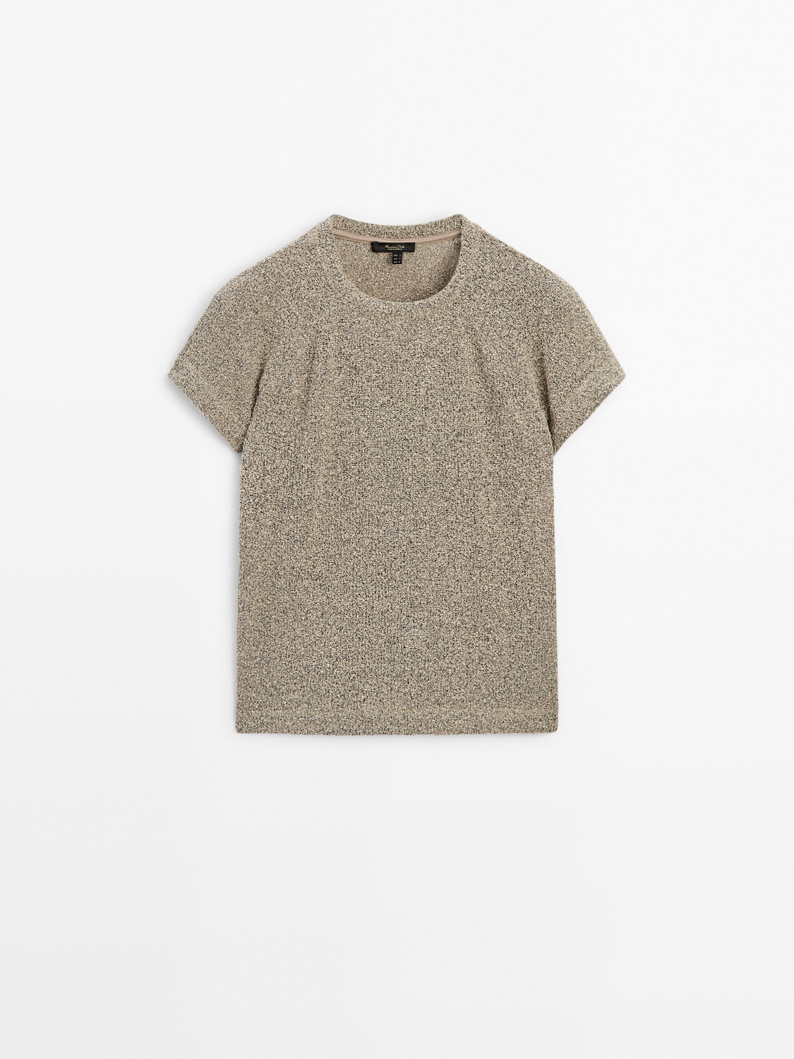 

Текстурированная футболка с короткими рукавами Massimo Dutti, коричневый