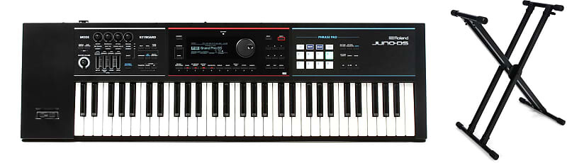 

Комплект из 61-клавишного синтезатора Roland JUNO-DS61 и сценических подставок KS8291XX Стойка для клавиатуры с надежной конструкцией Roland + On-Stage JUNO-DS61=1 KS8291XX=1