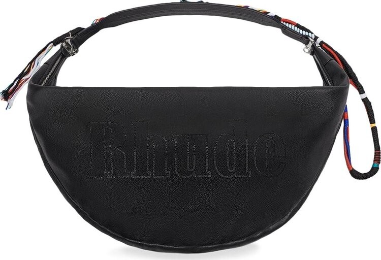 

Сумка Rhude Leather Messenger Bag Black, черный