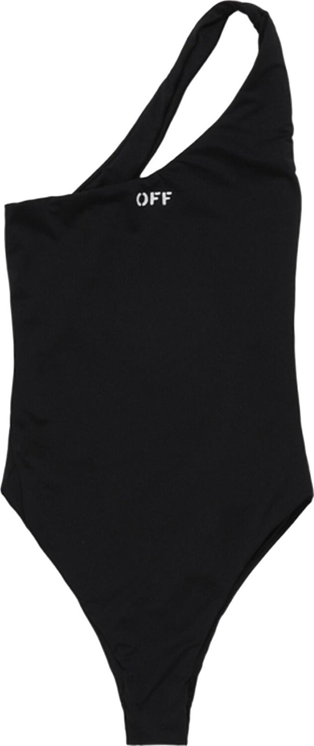 

Купальник Off-White One Shoulder Swimsuit 'Black', черный