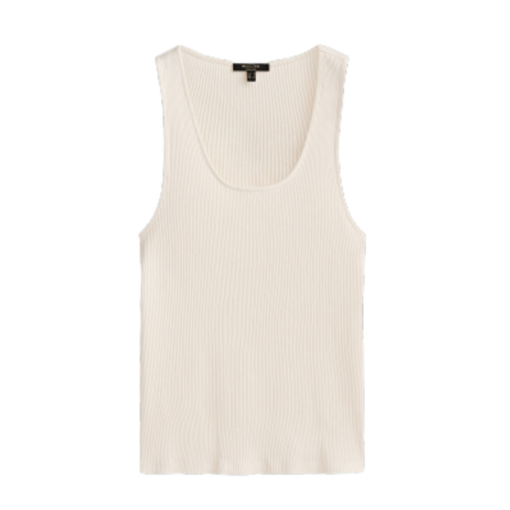 

Топ Massimo Dutti Strappy Ribbed, белый