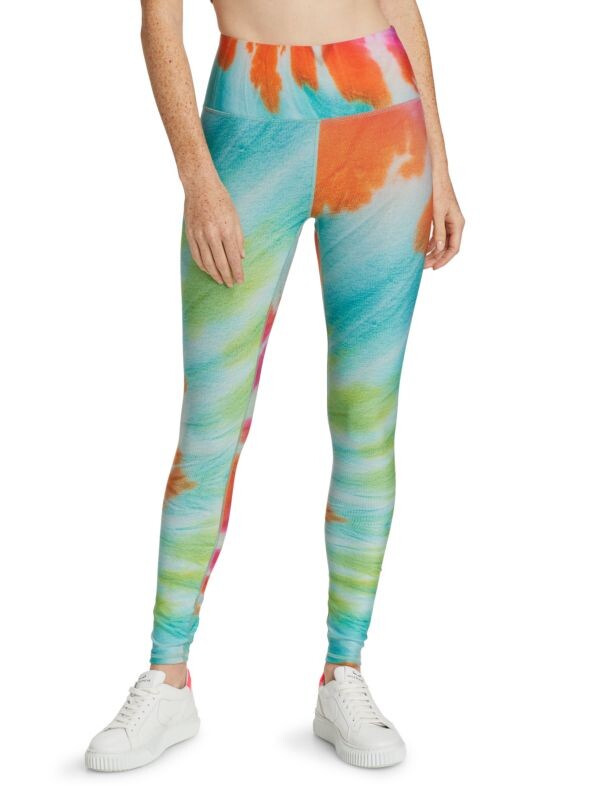 

Блестящие леггинсы totally tie dye Terez влагоотводящие, голубой, Синий