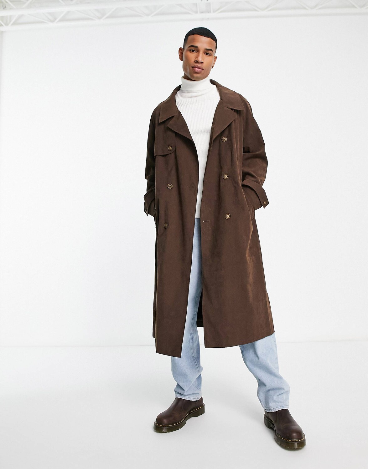 

Коричневый тренч оверсайз ASOS DESIGN