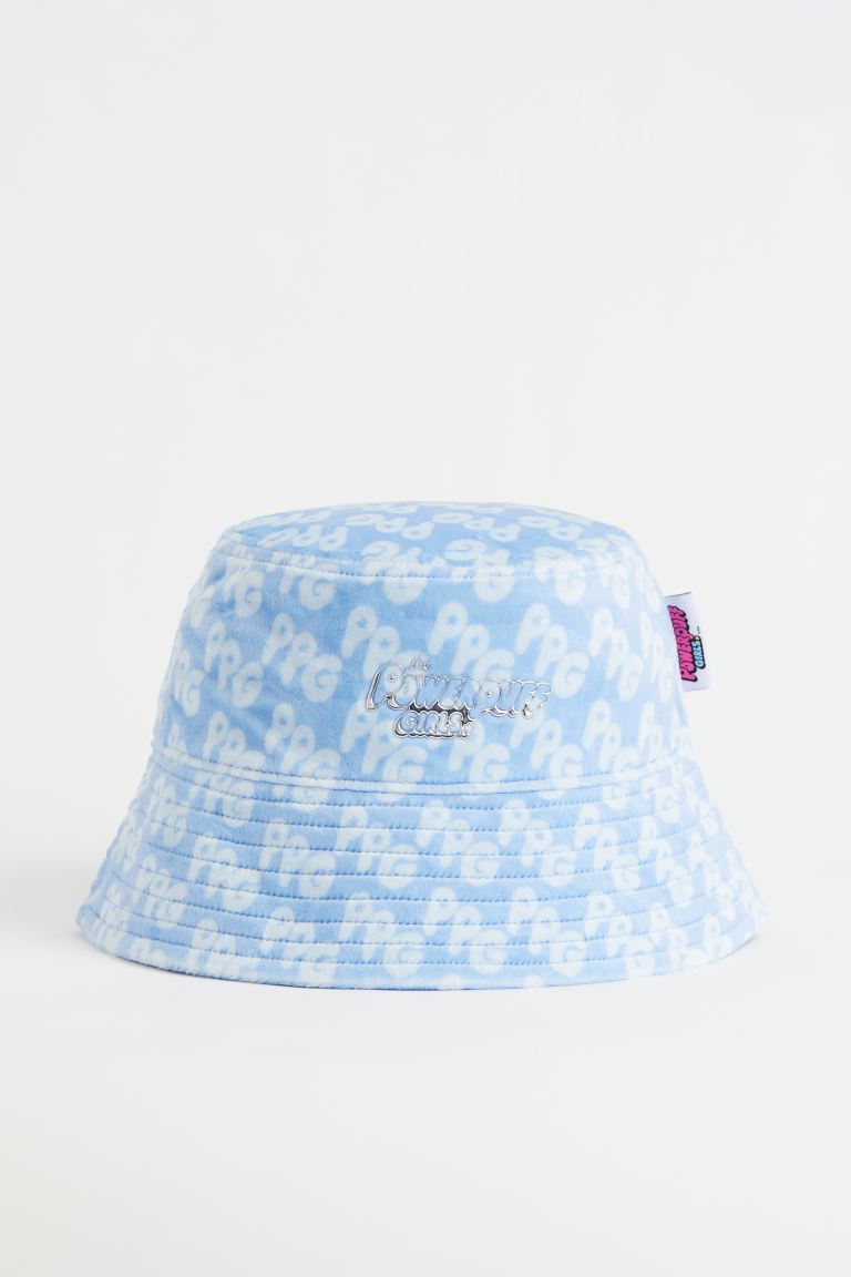 Велюровая рыбацкая шапка H&M, голубой/крутые девчонки