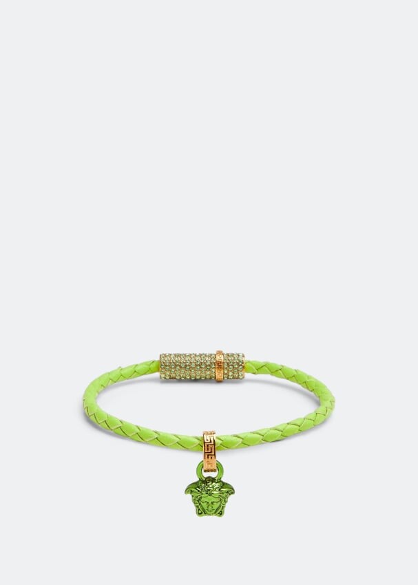 

Браслет VERSACE Medusa crystal braided bracelet, зеленый