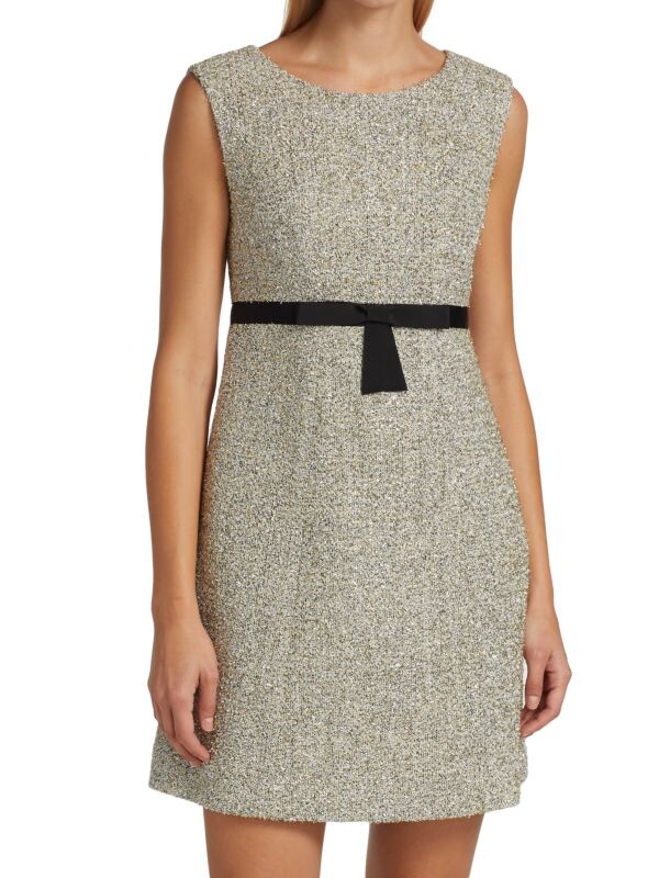 

Мини-платье из металлизированного твида kate spade new york Silver