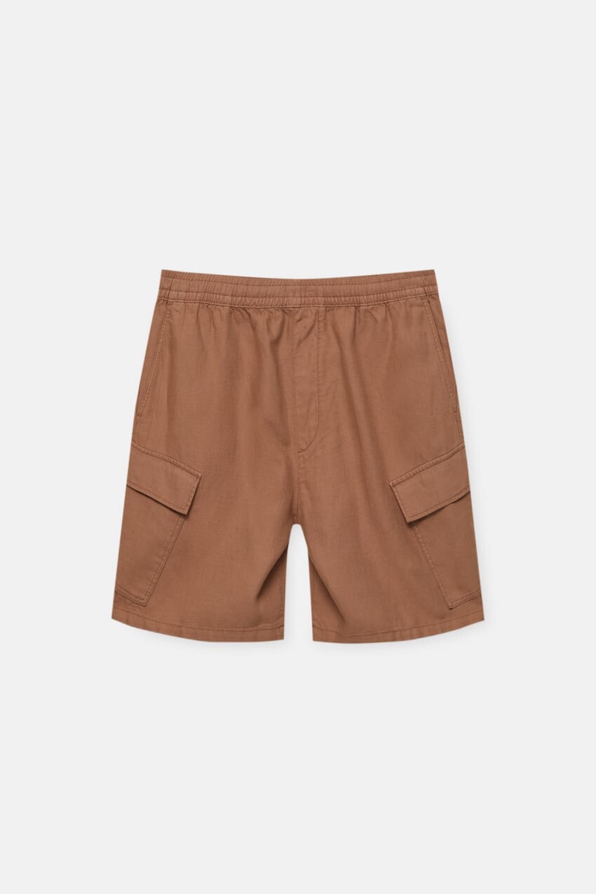 

Шорты Pull&Bear Rustic Cargo Bermuda, коричневый