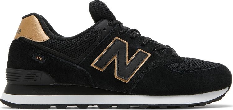 New balance 574 womens black and gold on sale