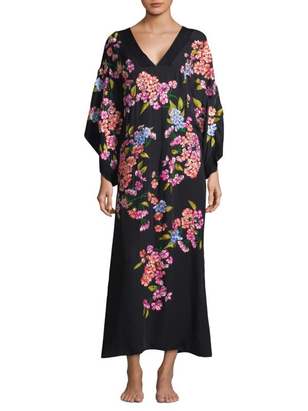 

Кимоно Hanami Natori с цветочным принтом, черный
