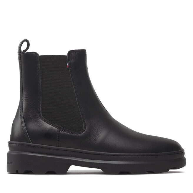 

Вьетнамки Tommy Hilfiger Chelsea Comfort Hilfiger Leather Chelsea FM0FM04193 Black BDS, черный