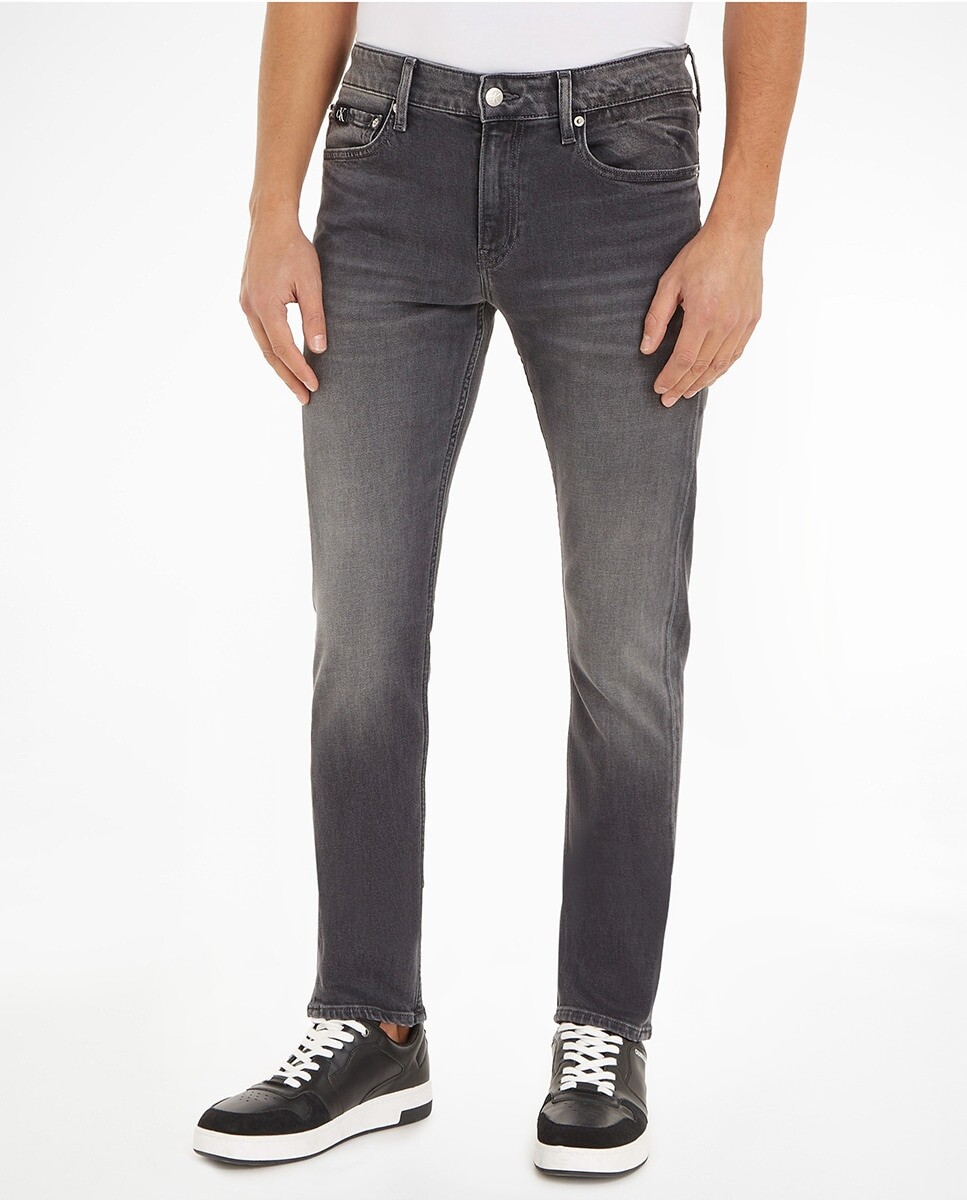 

Мужские узкие серые джинсы из денима Calvin Klein Jeans, серый