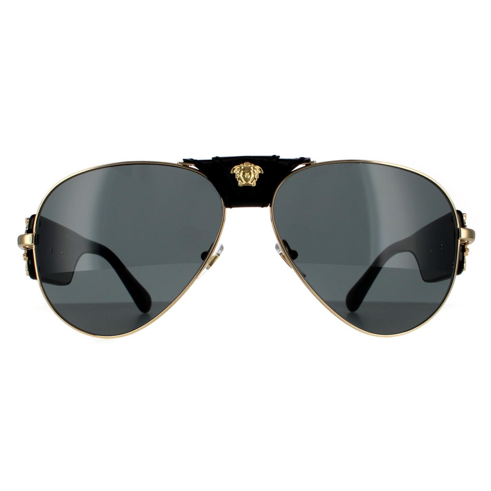 ws 609 часы в стиле барокко херувим Золотые темно-серые солнцезащитные очки-авиаторы Versace, золото
