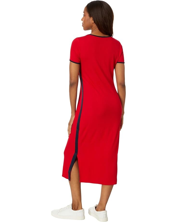 

Платье Tommy Hilfiger Solid Rib Midi Dress, цвет Scarlet