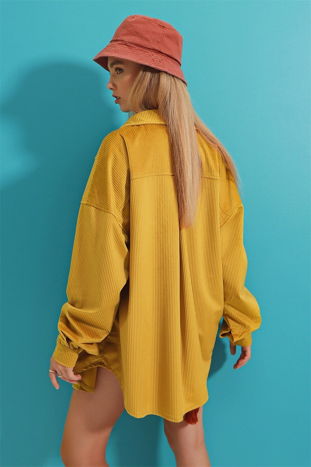 

Рубашка - Желтая - Oversize Trend Alaçatı Stili, желтый