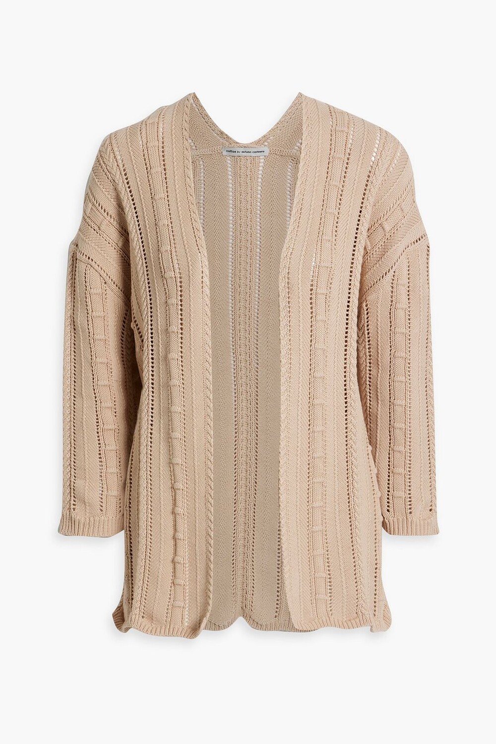 

Хлопковый кардиган вязки "пуэнтель" Cotton By Autumn Cashmere, песочный, Бежевый
