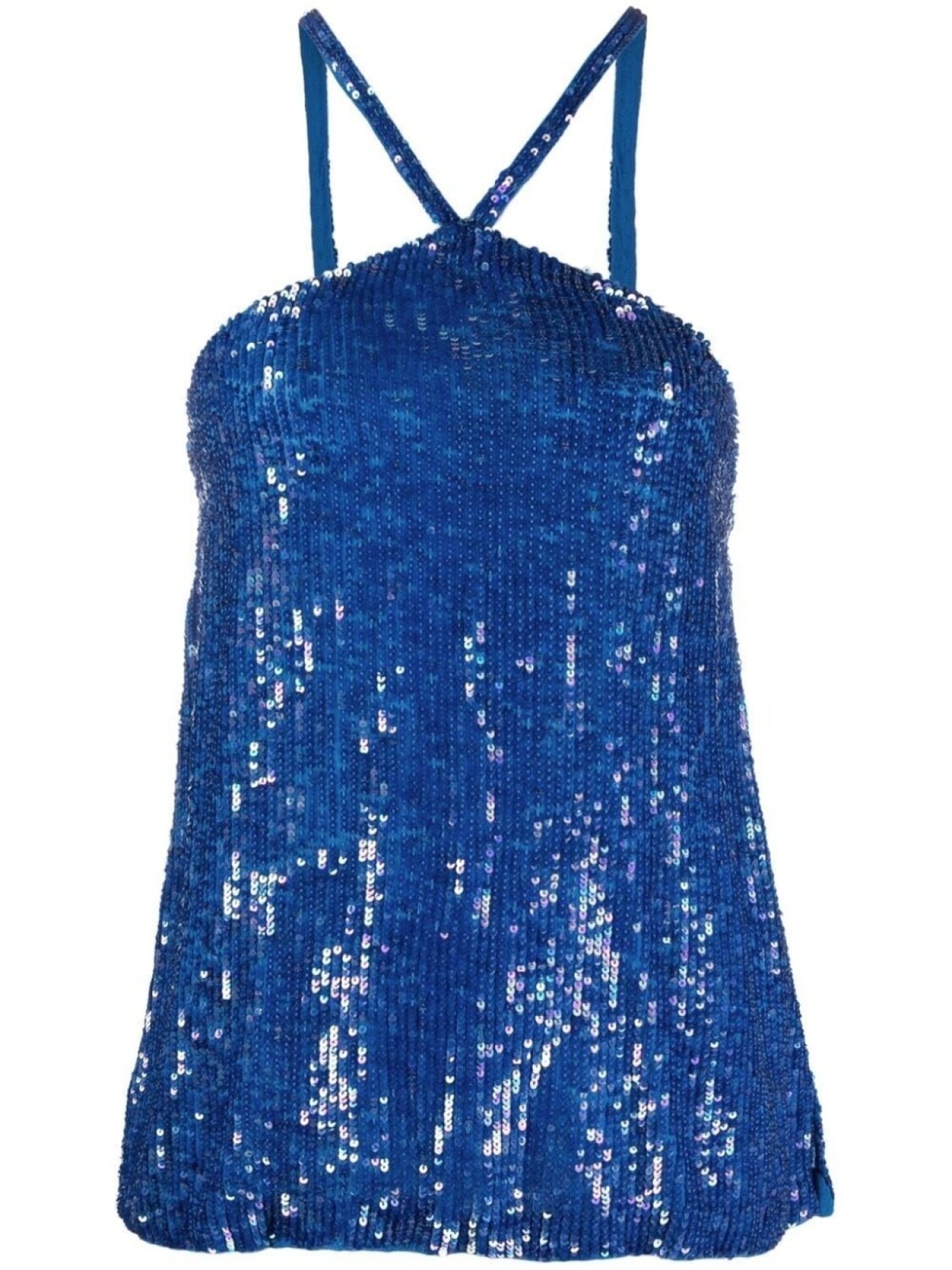 

P.A.R.O.S.H. sequin halterneck cami top, синий