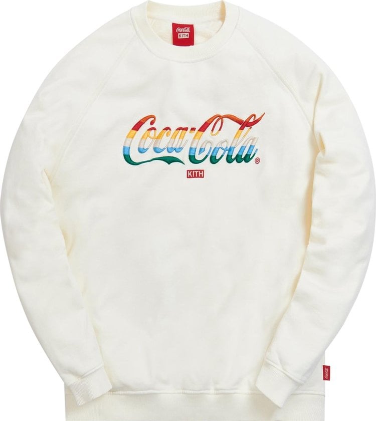 Толстовка Kith x Coca-Cola Striped Crewneck 'Ivory', кремовый - фото