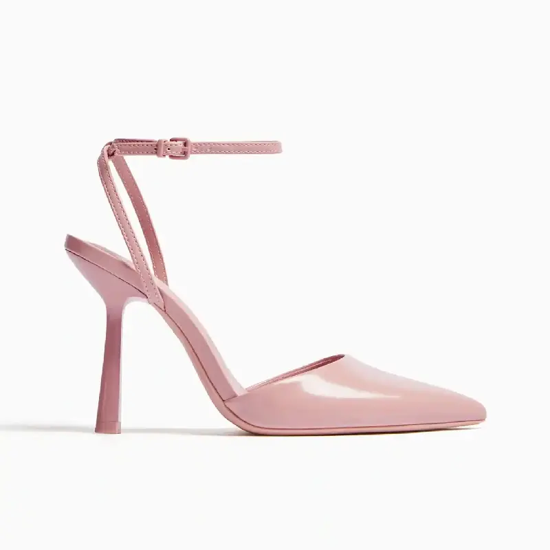 

Туфли Bershka Heeled Slingback Strap, розовый